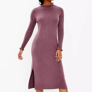 Mock Neck Midi Sweater Dress